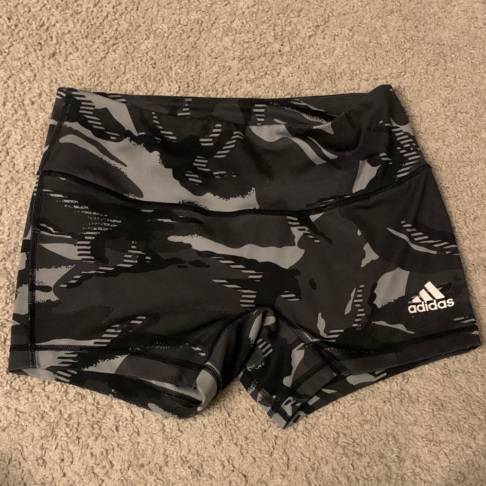 adidas Black & Gray Camo Compression Shorts